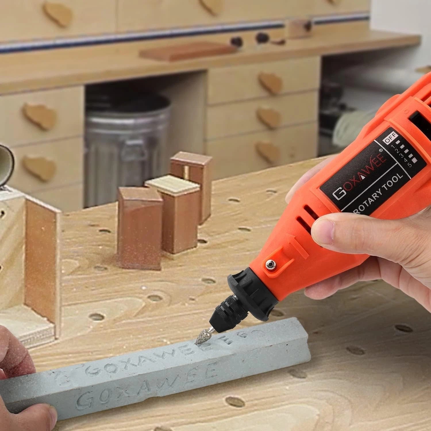 Multi-Use Rotary Tool Set With Flexible Shaft & Carrying Case for Home Projects