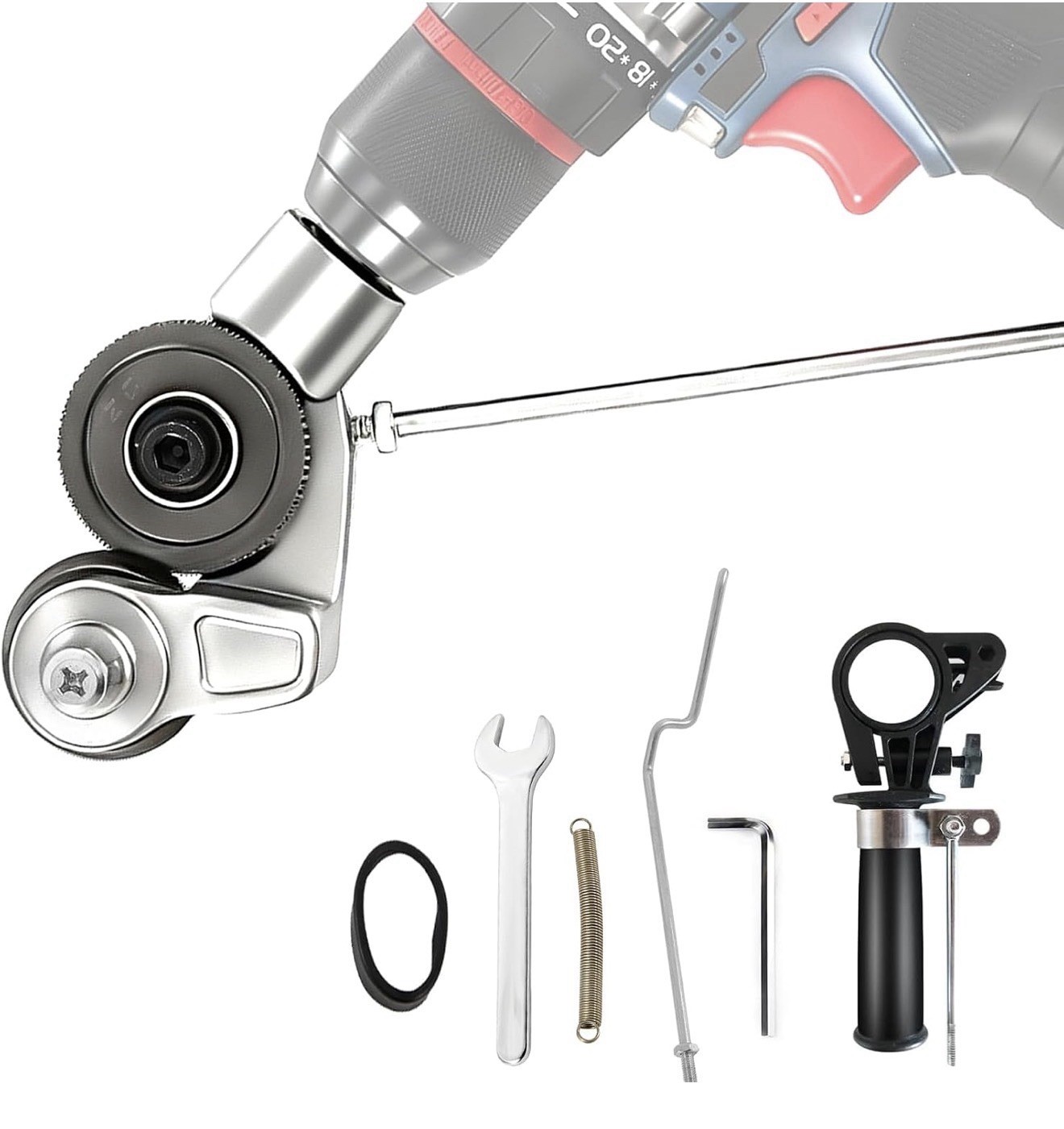 Electric Drill Plate Cutter Metal Nibbler Attachment Double Gear Silver/Black