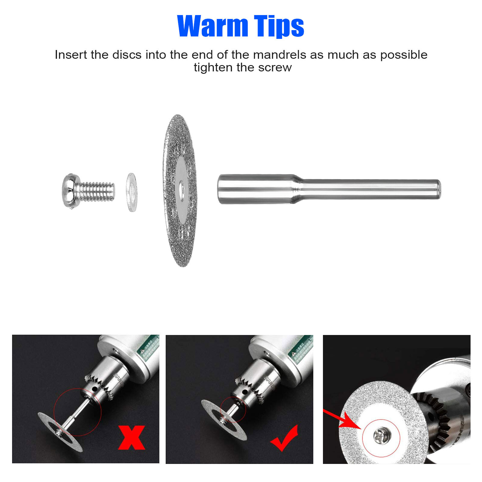 48x Diamond Cutting Wheel Die Grinder Metal Cut Off Disc For Dremel Rotary Tool