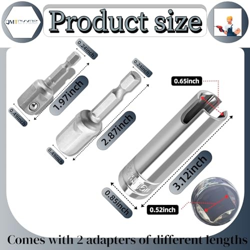 Ez Crank Jack Adapter Tool Scissor 1-Socket & Crank Handles (1.97” & 2.87”)