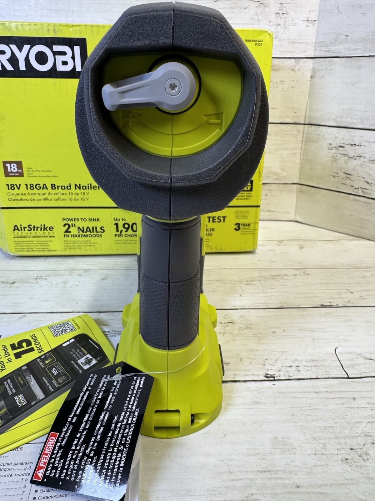 Ryobi ONE+ 18V 18-Gauge Cordless AirStrike Brad Nailer (Tool Only) P321 NEW OB