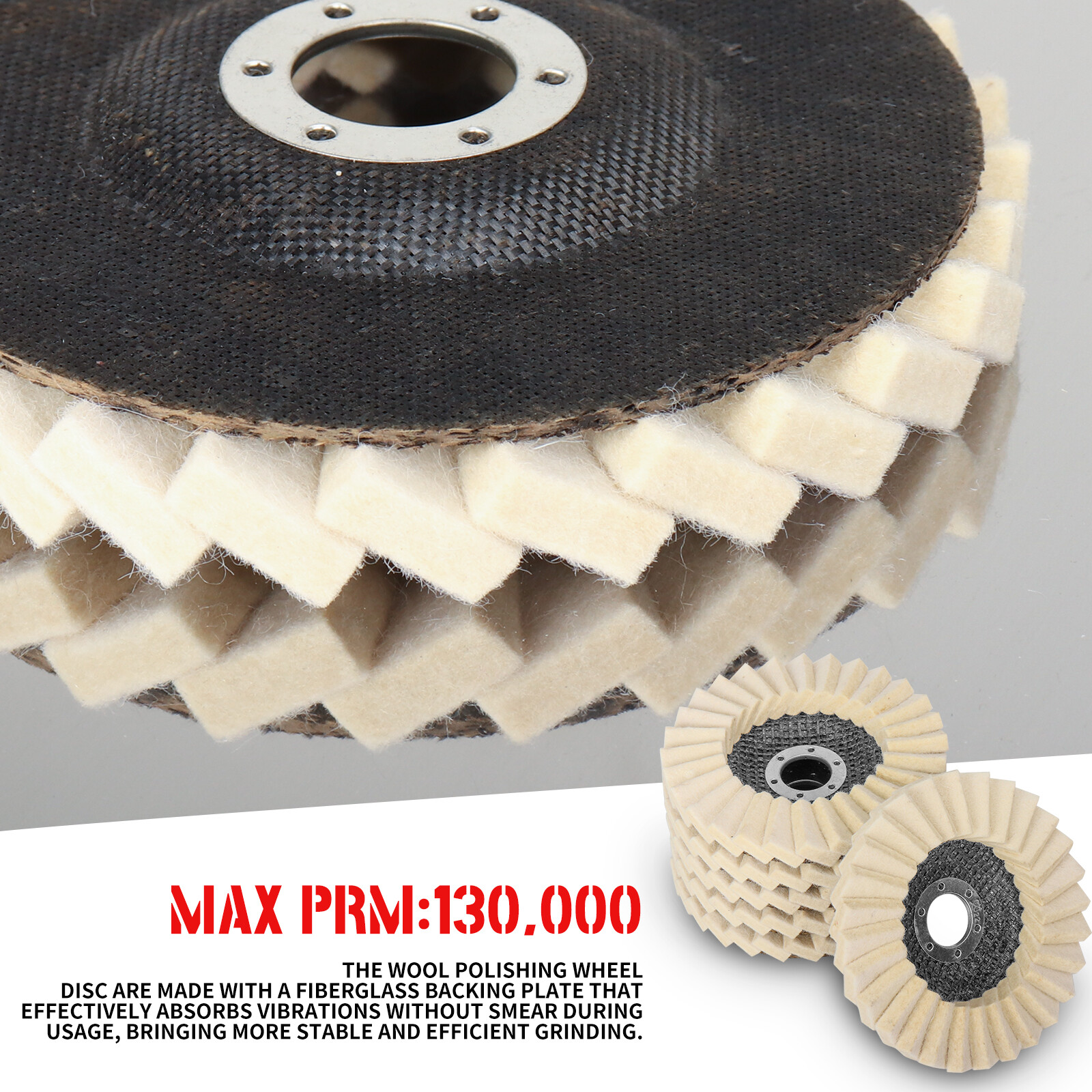 125MM Wool Felt Flap Disc Metal working Polishing Buffing Wheel Angle Grinder