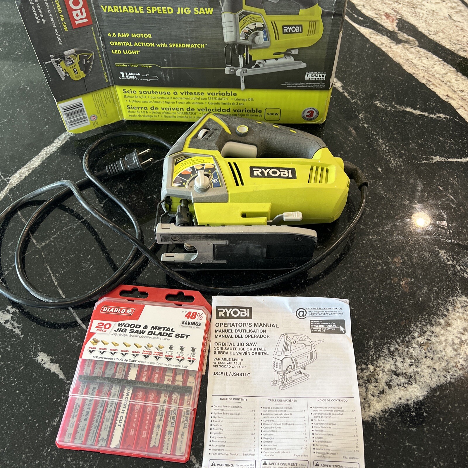 Ryobi JS481LG 4.8A Variable Speed Jig Saw