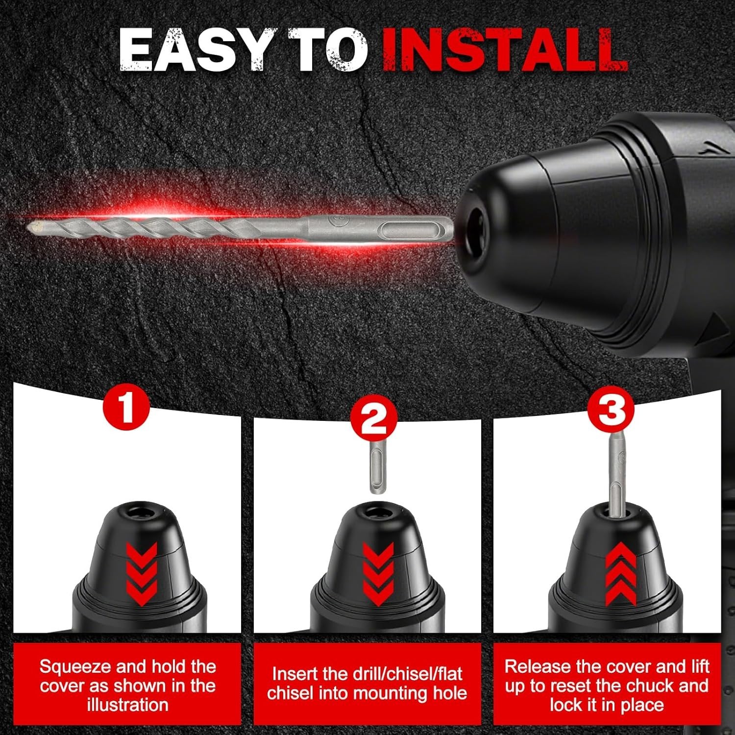 Milwaukee M18 SDS-Plus Rotary Hammer Drill, 4 Modes, 360° Handle, 5 Bits