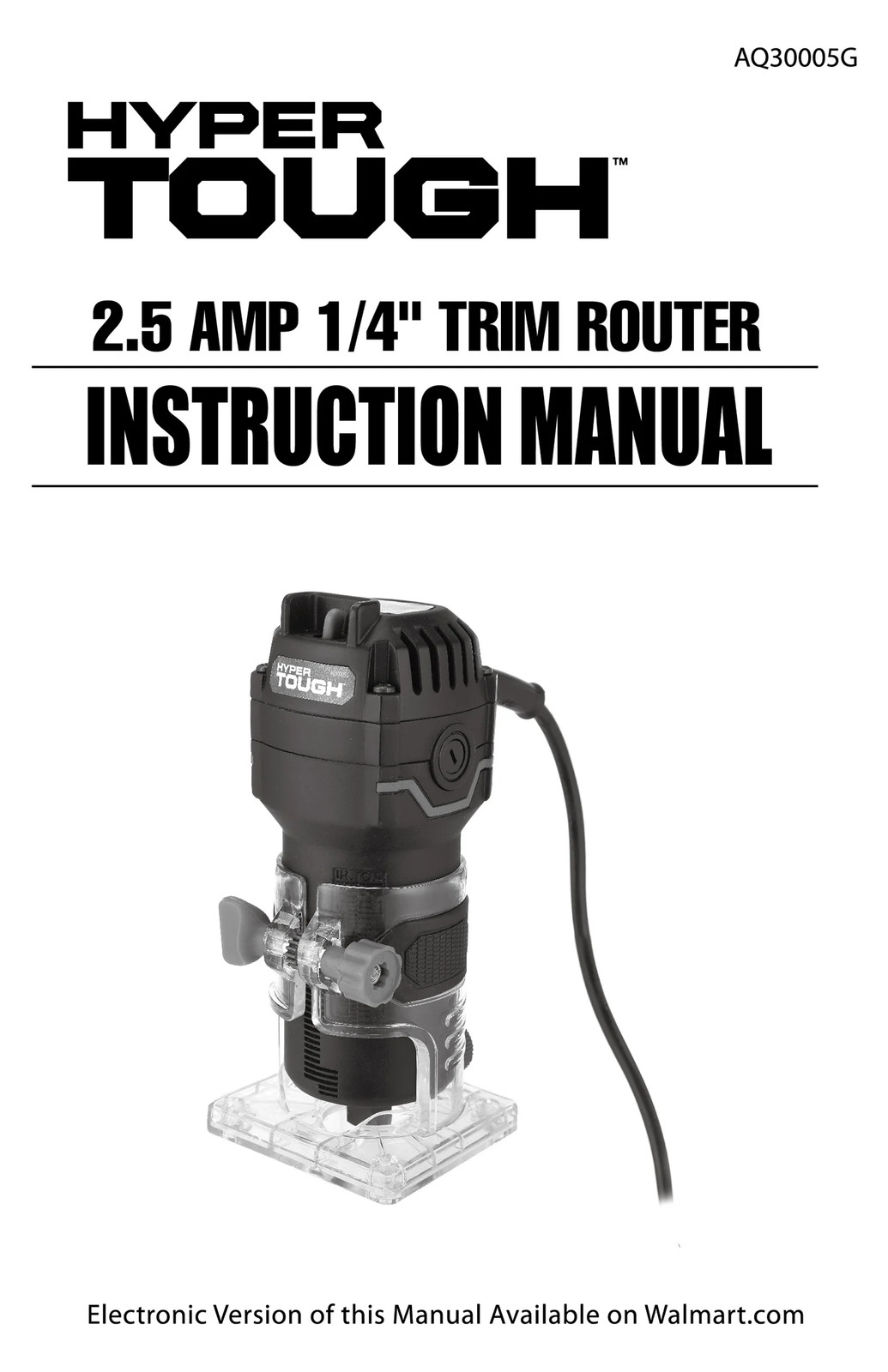 Hyper Tough 2.5A 1/4 inch Trim Router, Light-Duty Woodworking Router Type