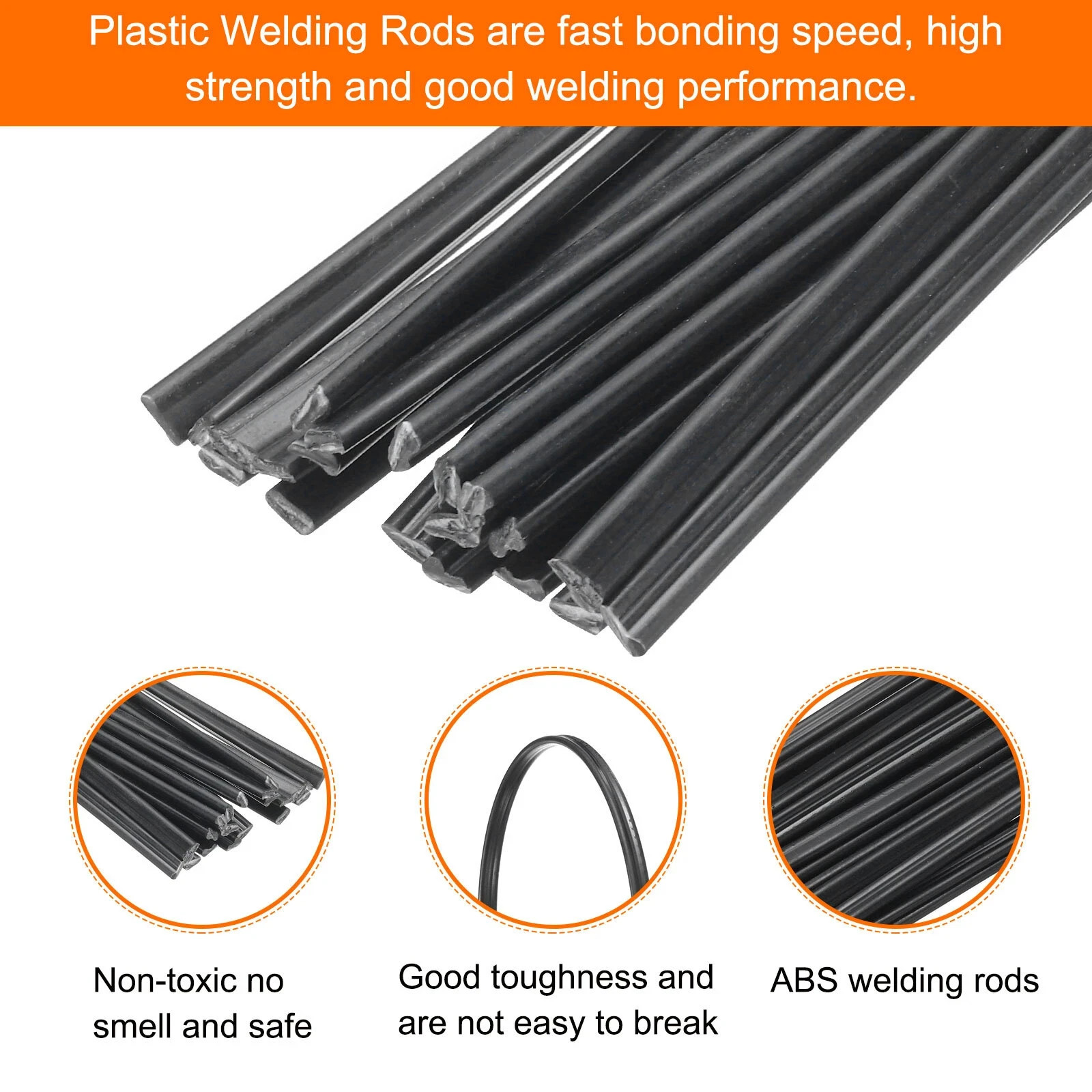 20Pcs TPO TEO PP Repair Welding Rods 8-3/4&Prime; x 3/8&Prime; for 80W Plastic Welding Kit