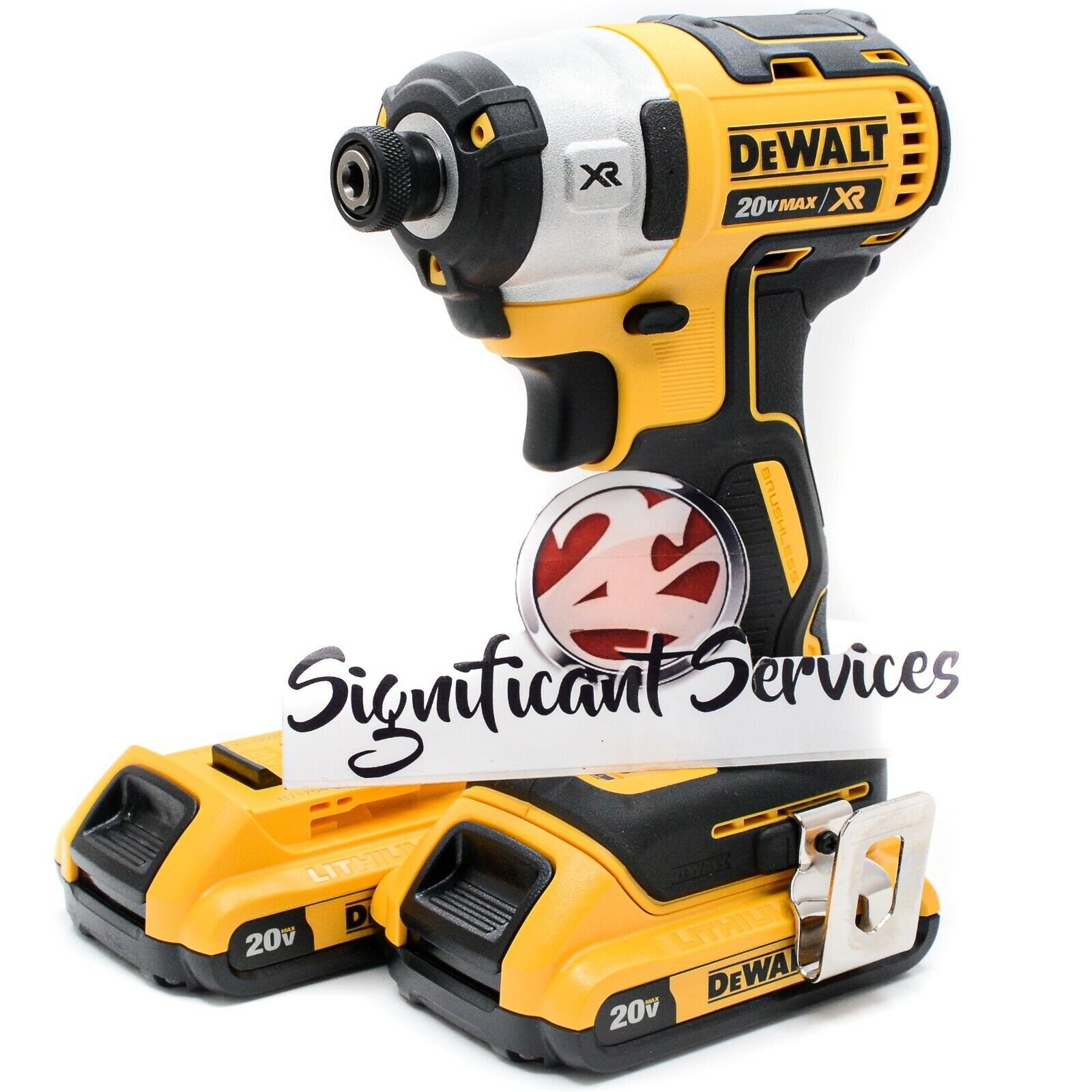 DeWALT DCF887B 20V MAX XR Li-Ion Brushless 1/4&Prime; Impact Driver 2.0 Ah Batteries