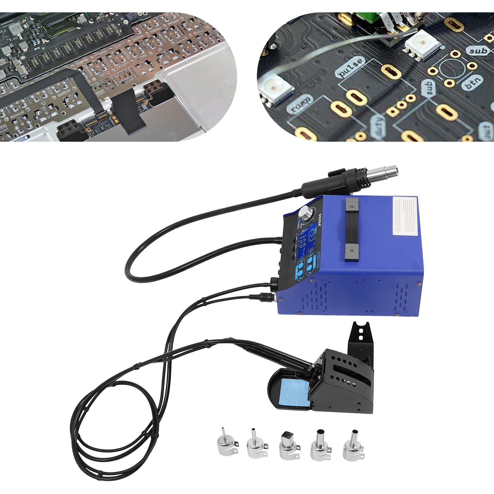 YIHUA 992DA+ 4 in 1 BGA Rework Soldering Station SMD Hot Air gun Solder Pen 110V