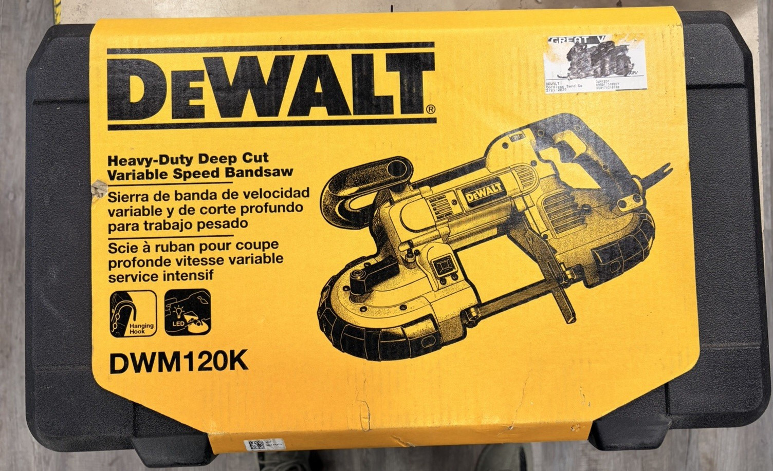 DEWALT DWM120K 10A 5&Prime; Deep Cut Portable Band Saw 1200W **SEE DISCRIPTION**