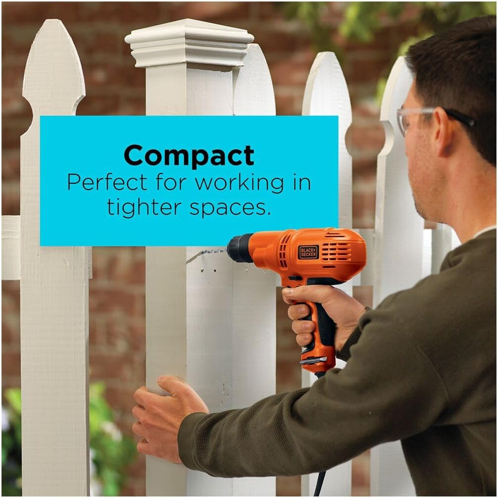 BLACK+DECKER Corded Drill, 5.5-Amp, 3/8-Inch (DR260C)