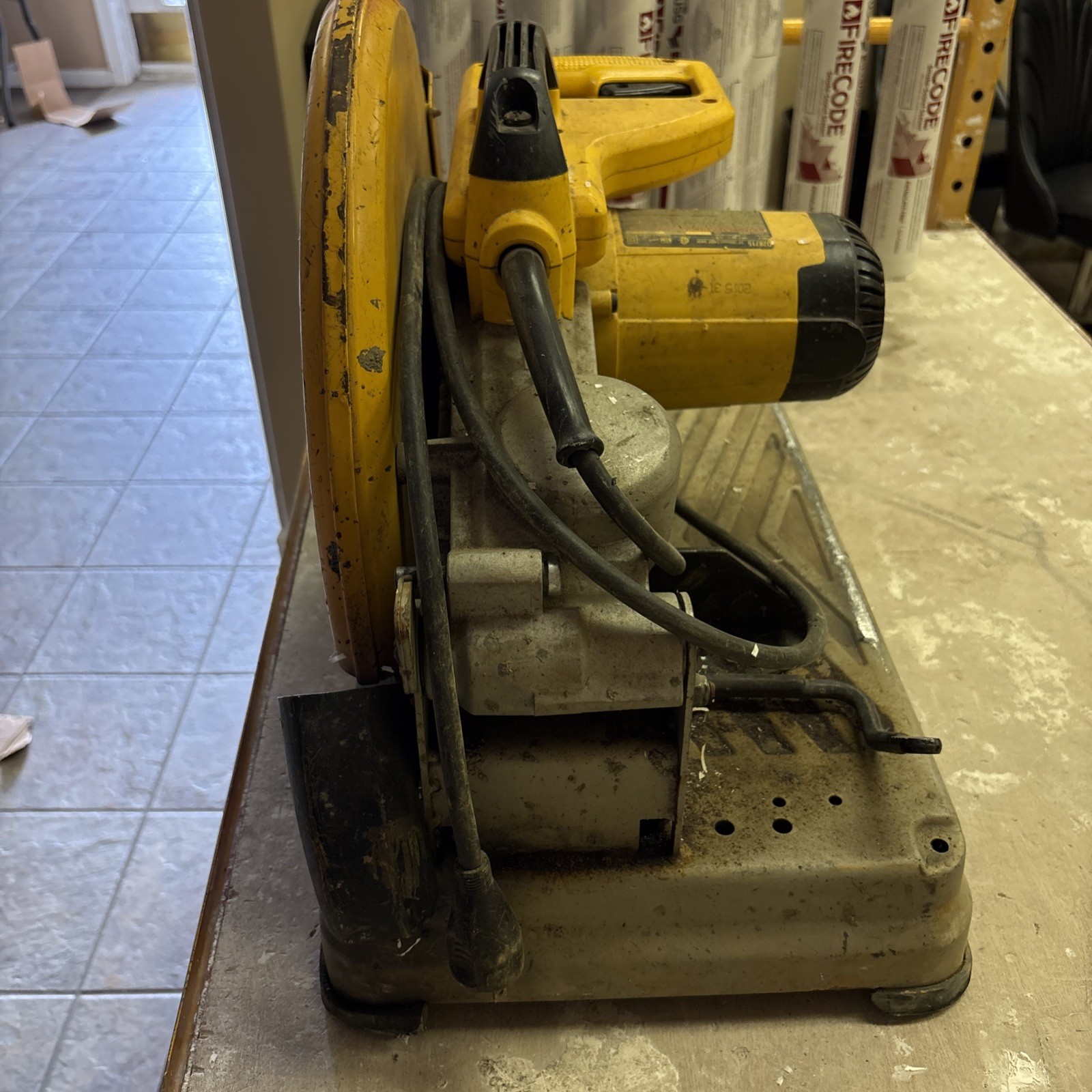 DEWALT D28715 Corded Electric Chop Saw Abrasive Cut-Off, Yellow/Black/Gray