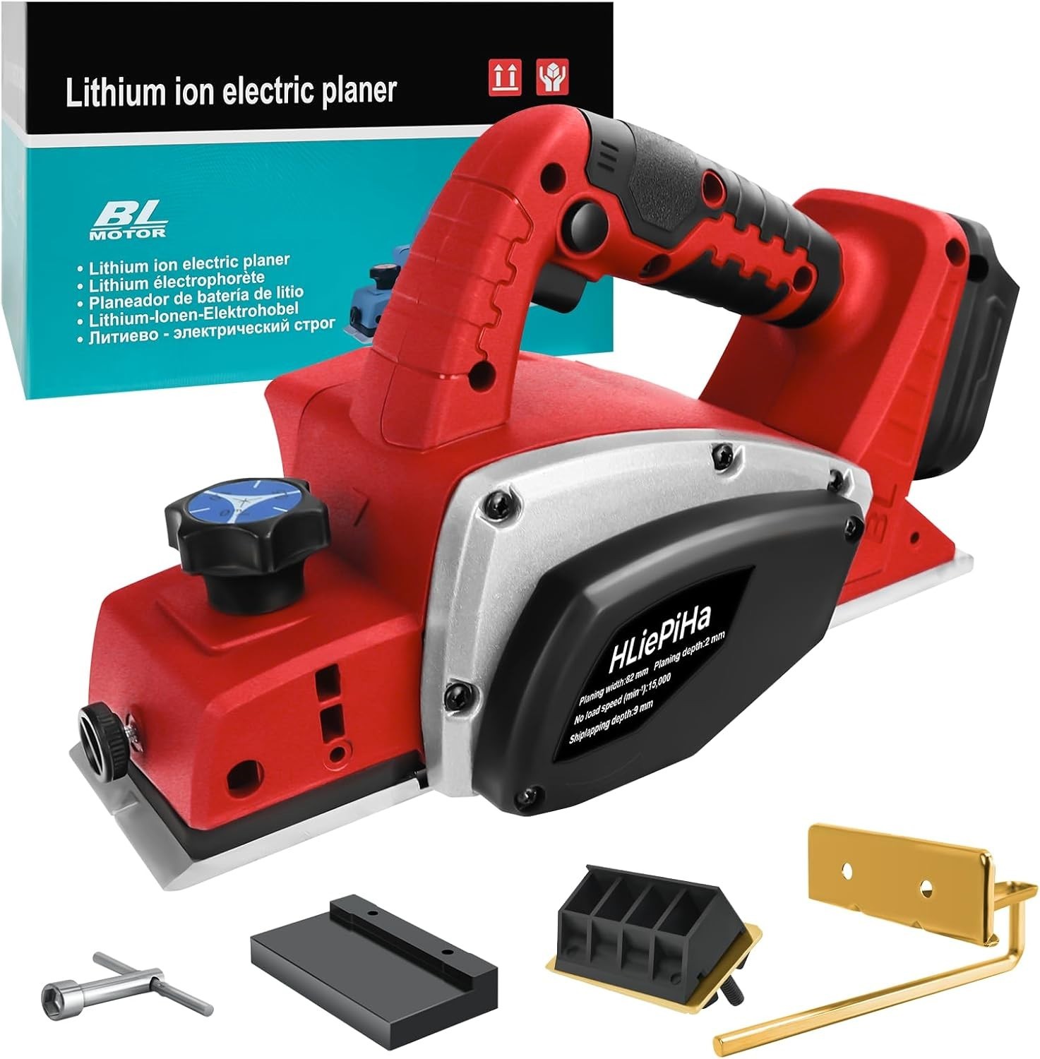 Cordless Handheld Planer for Milwaukee 18V Battery, 15000 RPM Power Wood Planer,