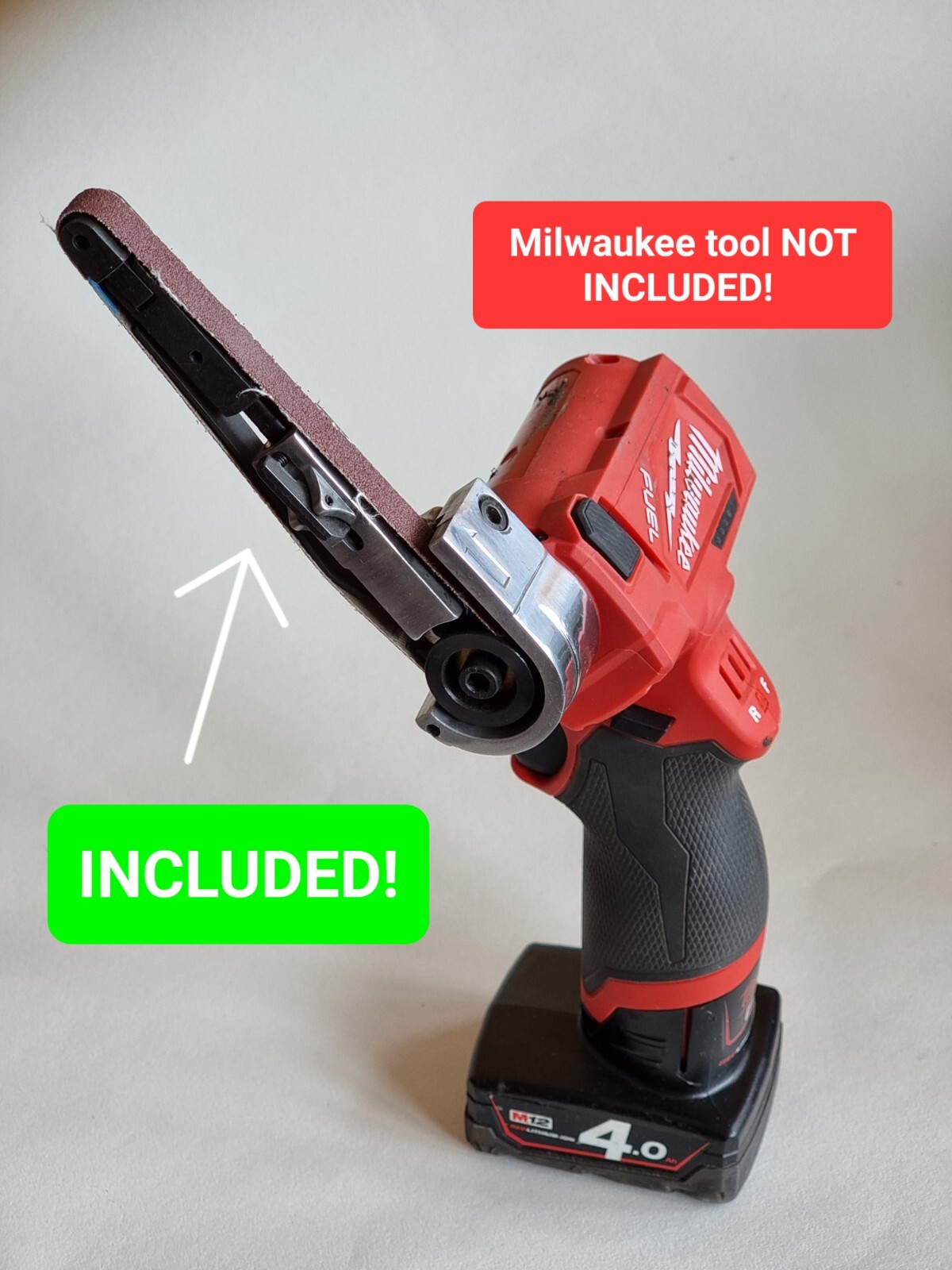 CONVERSION KIT for Milwaukee M12 Cut Off Saw to 10mm Belt Sander FCOT 2522