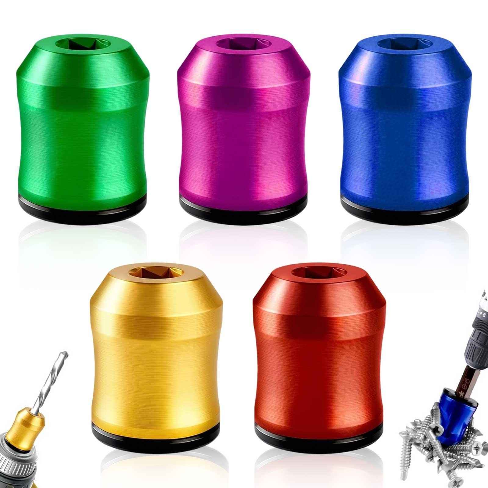 5x Magnetic Screw Ring Holder for Drill Bit & Screwdriver Strong Grip Anti-Slip