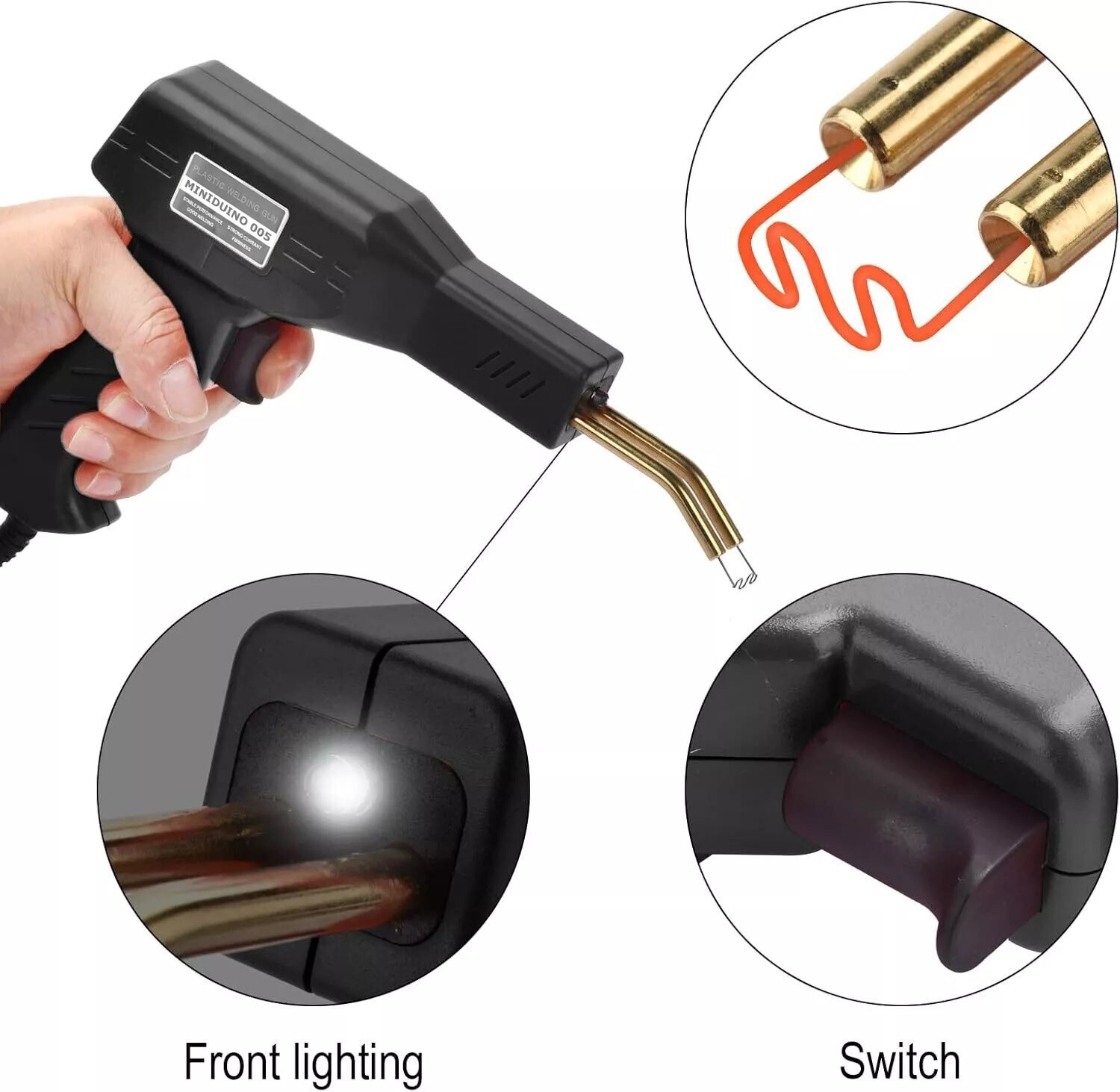 Hot Stapler Car Bumper Fender Fairing Welder Gun Plastic Repair Kit +600 Staple