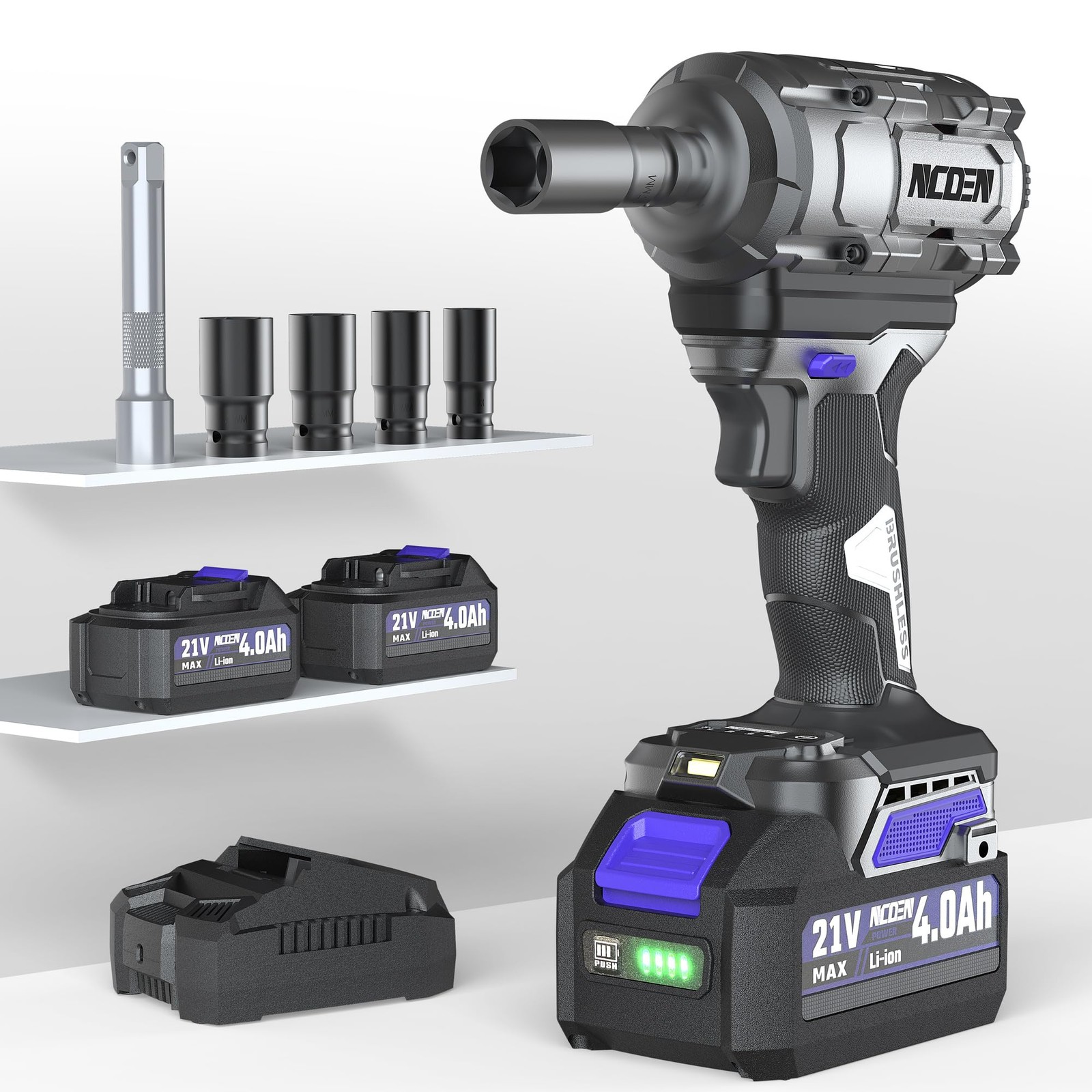 850Nm Cordless Impact Wrench 1/2 Inch Compatible with Makita 18V Battery, Hig…