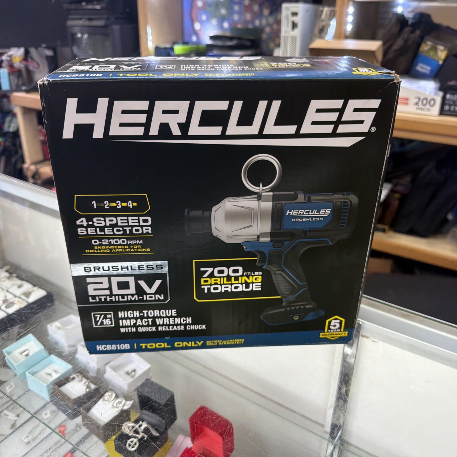 HERCULES, 20V 700FT-LB,7/16&Prime; HIGH TORQUE IMPACT WRENCH TOOL ONLY