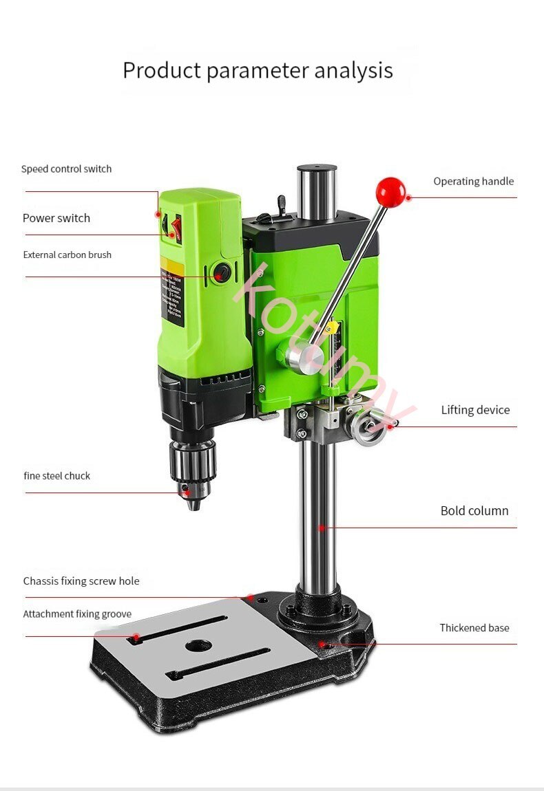 Precision Bench Drill Miniature 220V Drill Press Multi-Function Drilling Machine