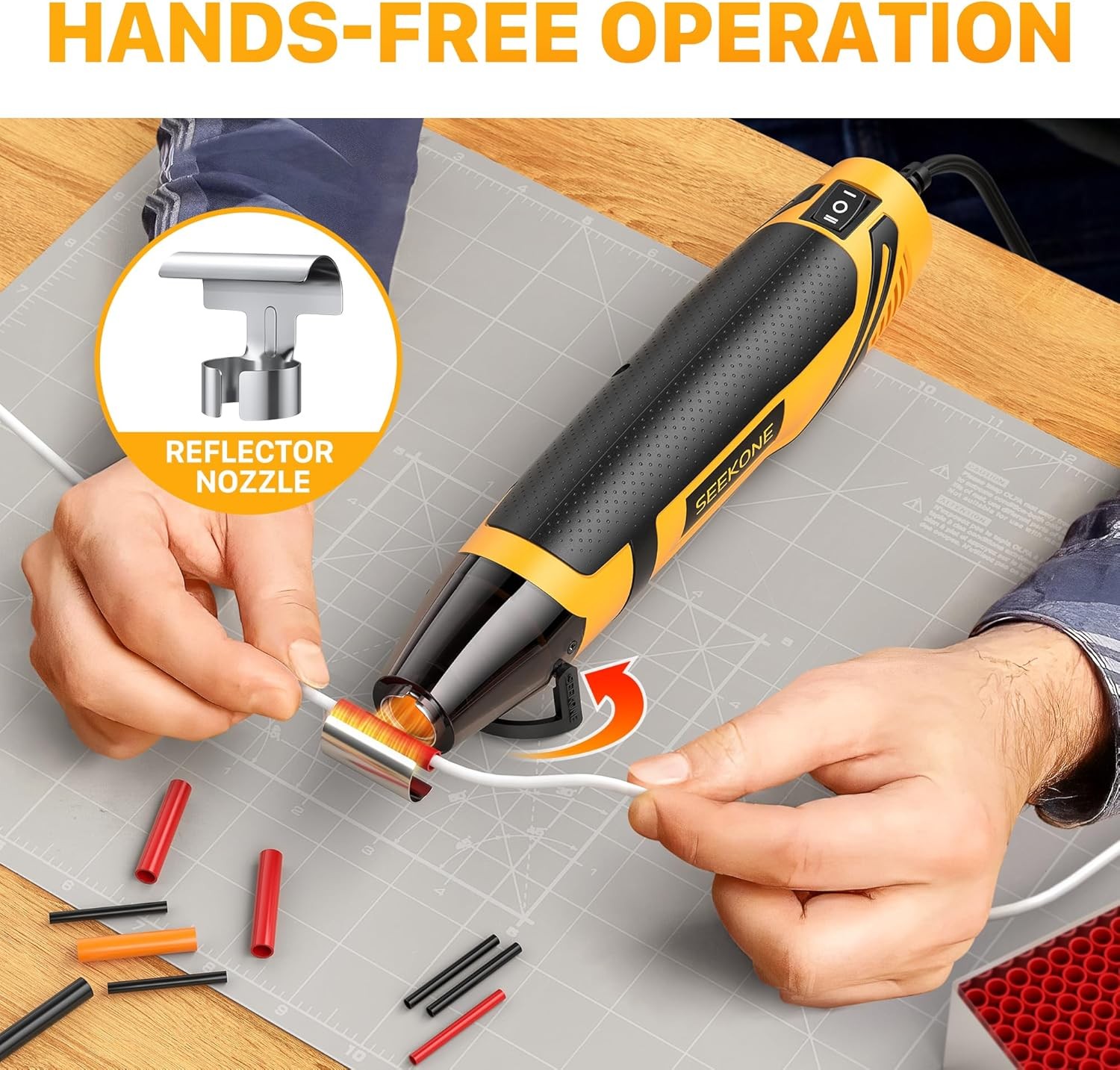 Mini Heat Gun 350W 2-Temp Settings with Reflector Nozzle