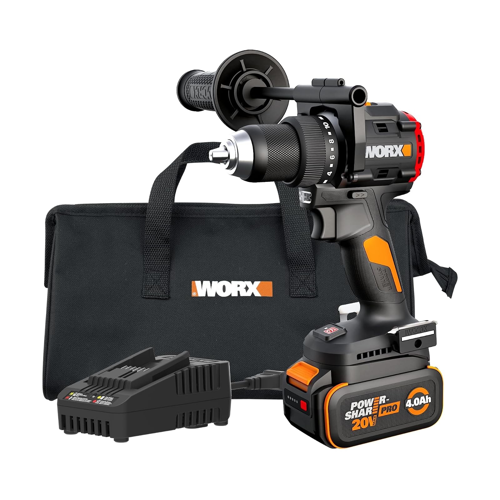 WORX Cordless Drill Driver 20V 930 in.lbs Brushless 4.0Ah