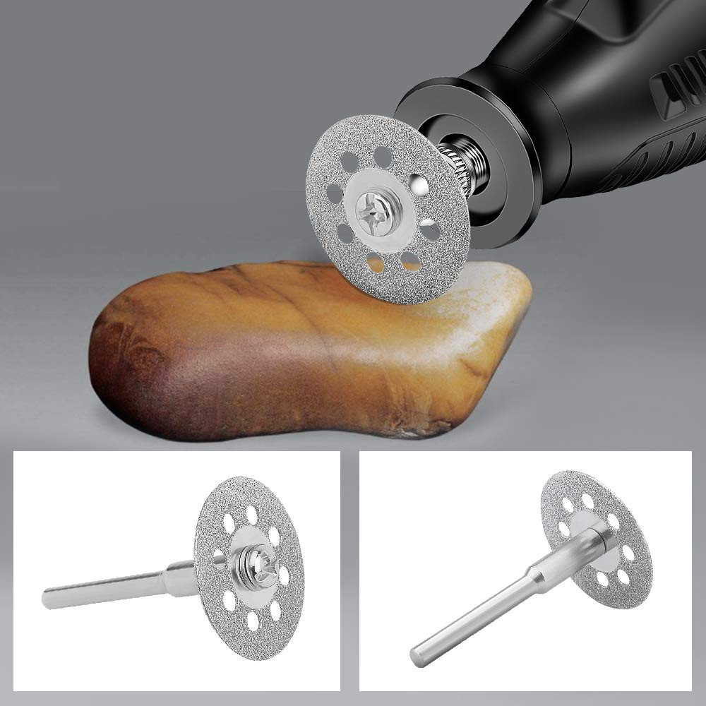 545 Diamond Cutting Wheel (22Mm) 20Pcs with 402 Mandrel (3Mm) 4Pcs and Screwdri