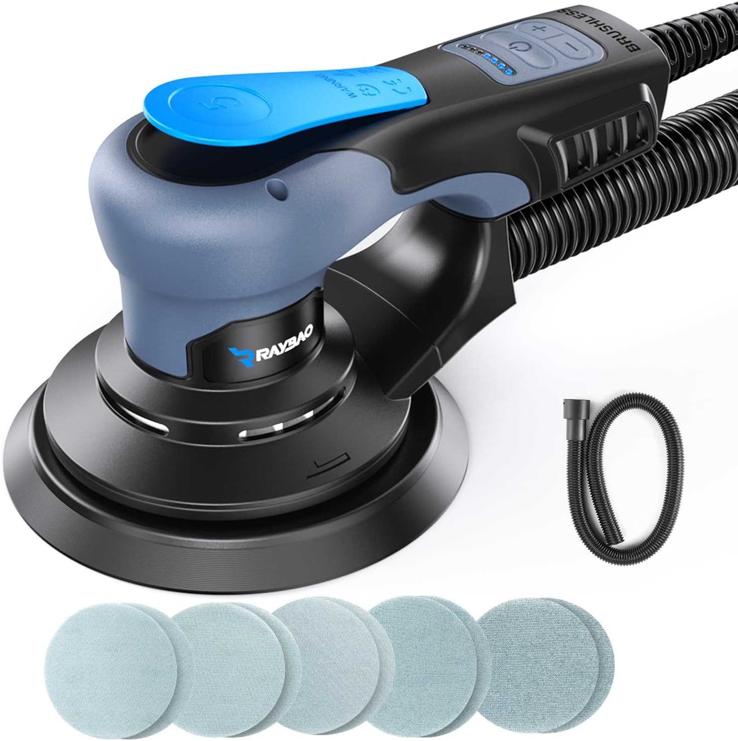 6 Inch Random Orbit Sander 350W 10000RPM 10 Discs