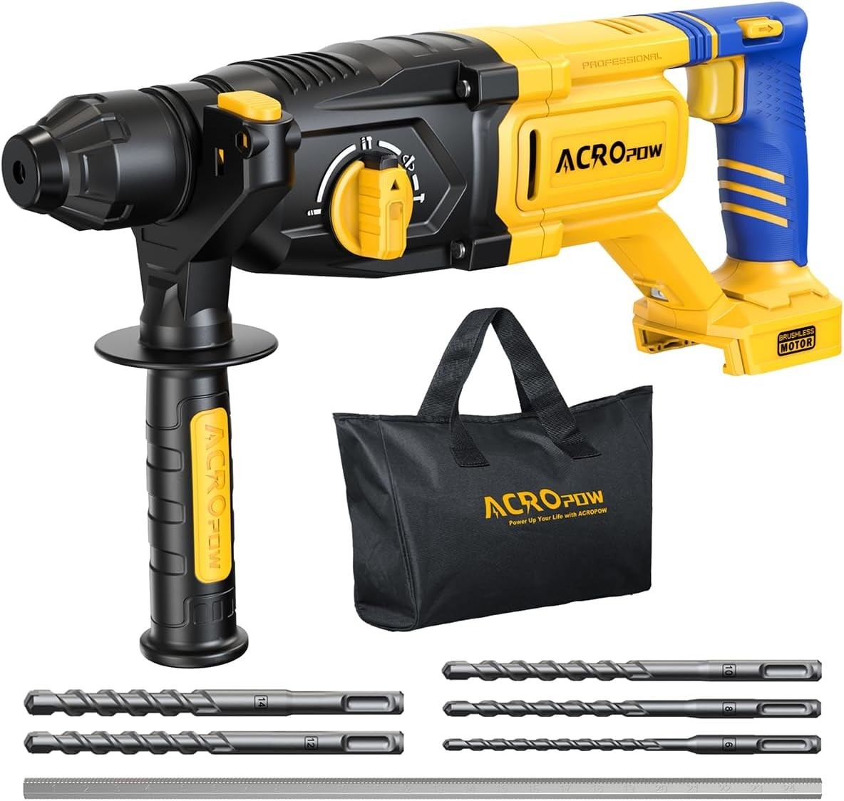 Sds-Plus Cordless Rotary Hammer Drill for Dewalt 20V Battery，Brushless Motor, Sa