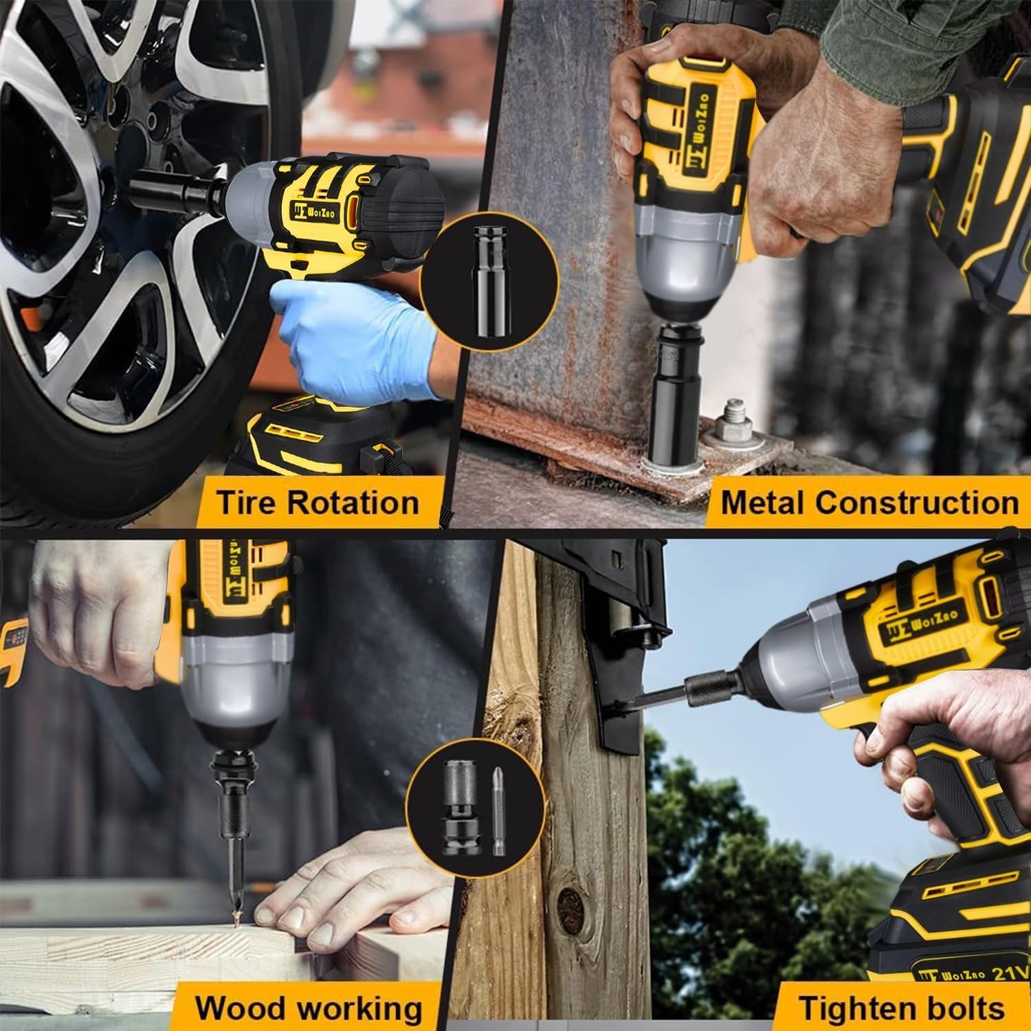 1/2 Inch Cordless Impact Wrench,480Ft-Lbs (650N.M) Brushless Power Impact Driver