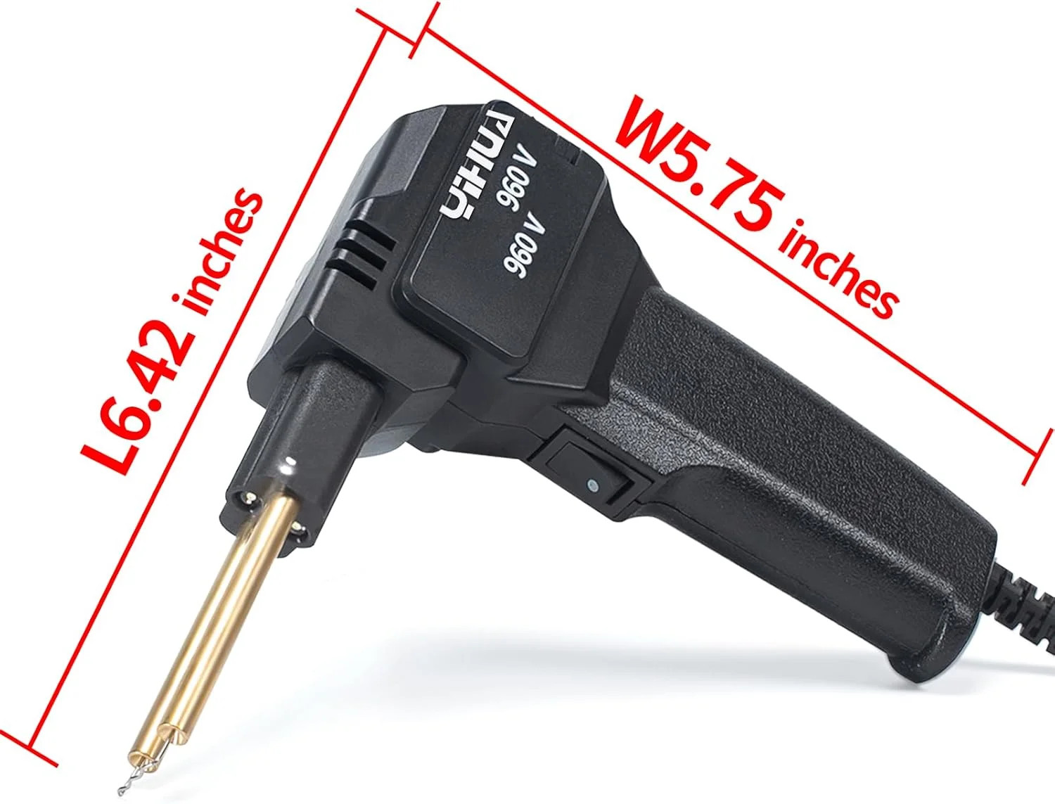 YIHUA 960-V Portable Plastic Welding Kit Hot Stapler with LED Light, 200 Hot Sta