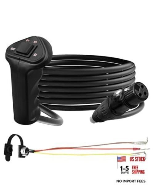 3-Pin Female Winch Hand Remote Controller Fit for 12000LB Winch ATV UTV