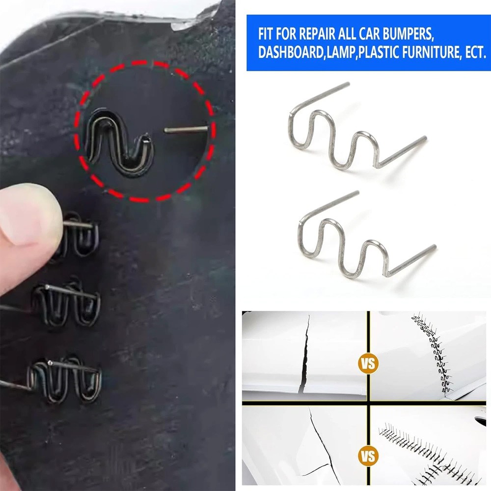 600 Pcs Plastic Welding Nails, 6 Styles, with Storage Case, 0.6-0.8 Mm Vari