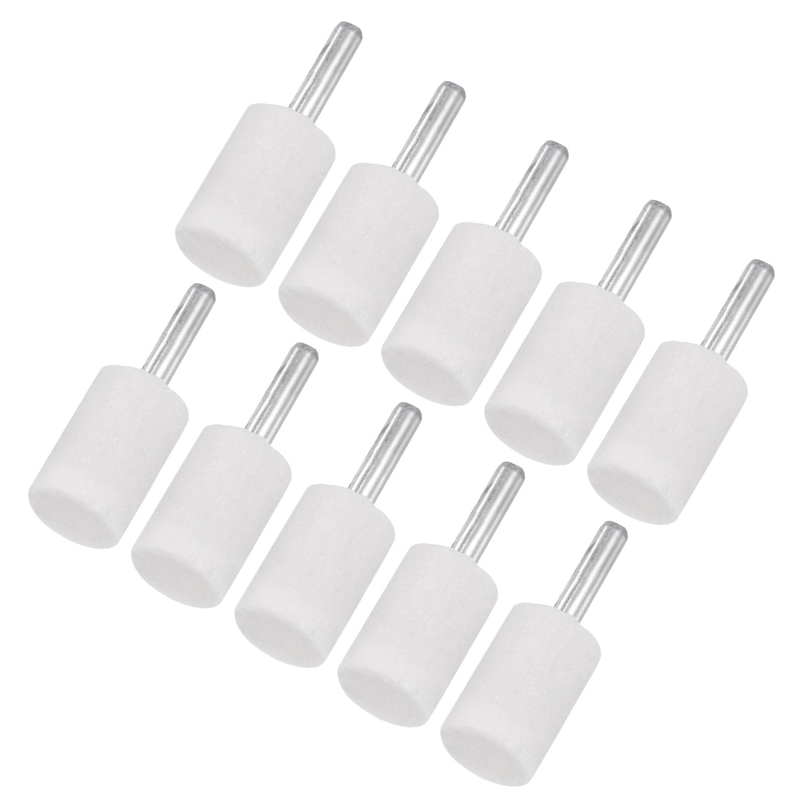 10-Pack Abrasive Mounted Stone Grinding Bits, 0.79IN(20mm) Dia Cylinder [White]