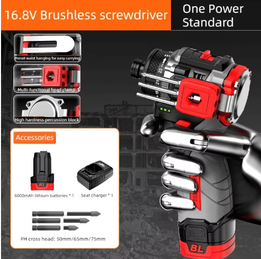 NANWEI 16.8V Brushless Cordless Drill 55N.m Torque Li-ion Screwdriver Tool