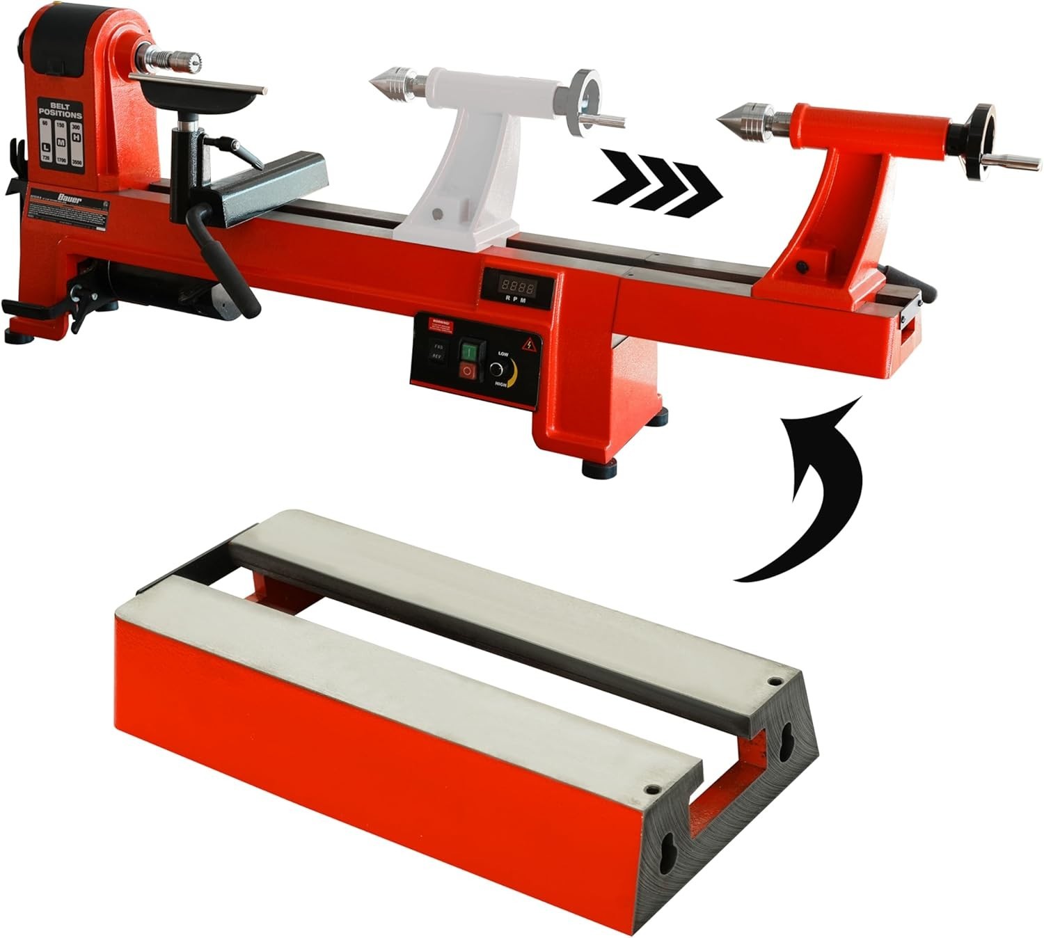 Extension Bed 305mm 12 inch Woodturning Lathe Compatible W/ Harbor Freight