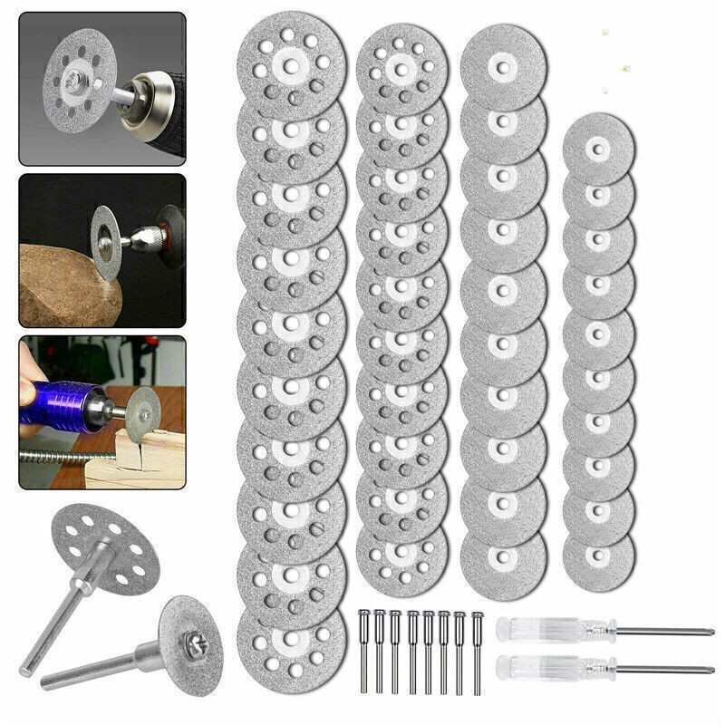 50PCS Diamond Cutting Wheels For Dremel Rotary Tool Grinder Metal Cut Off