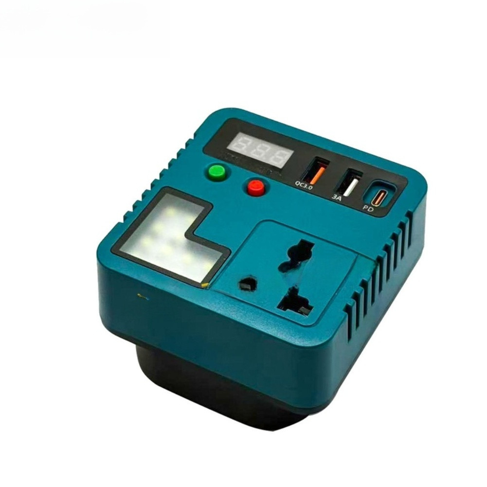 100W Portable 21V to 220V DC Inverter with Dual USB for QC3.0 PD Fast Charging