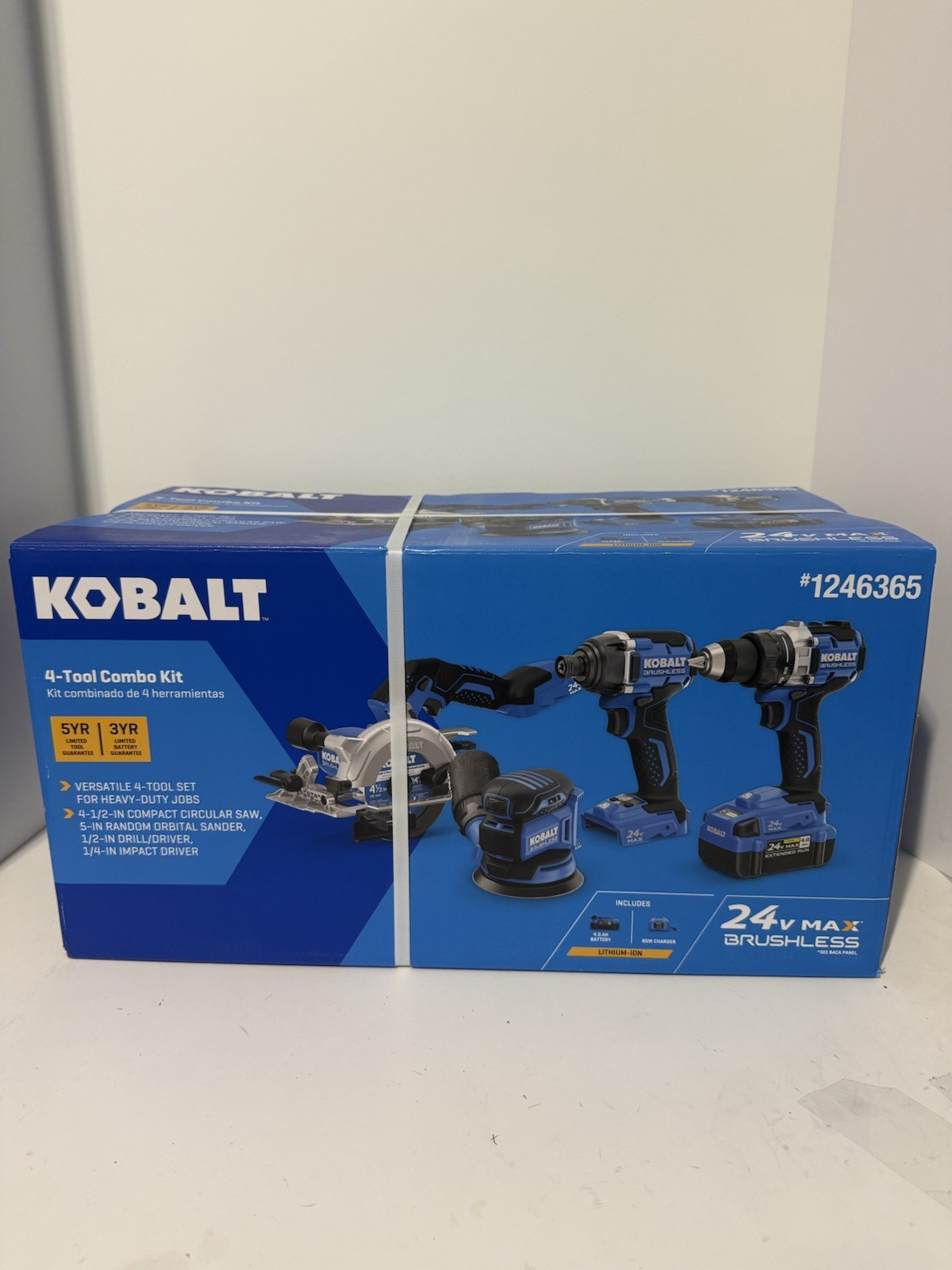 = Kobalt 4 Tool Combo Kit 4-1/2&Prime; Compact Circular Saw Sander Drill Driver Impact