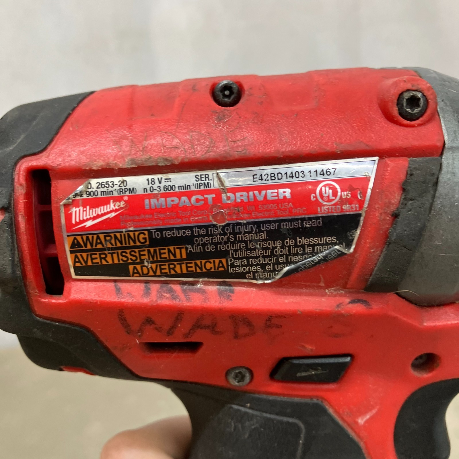 Milwaukee M18 Fuel Impact Driver 2653-20 18V Cordless Hex Driver Parts Only