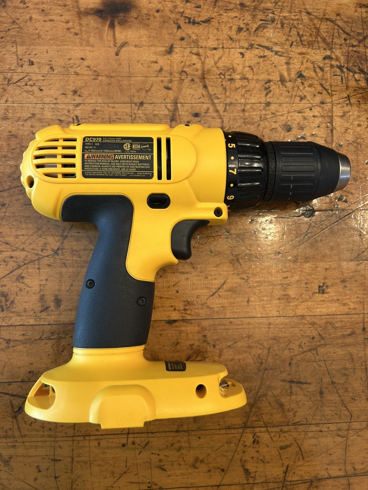 EUC DEWALT #DC970 DRILL SET CHARGER 18V BATTERY & CANVAS CARRY ALL BAG