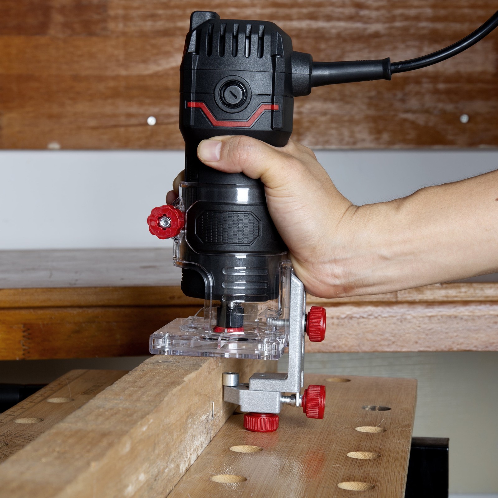 Hyper Tough 2.5A 1/4 inch Trim Router, Light-Duty Woodworking Router Type