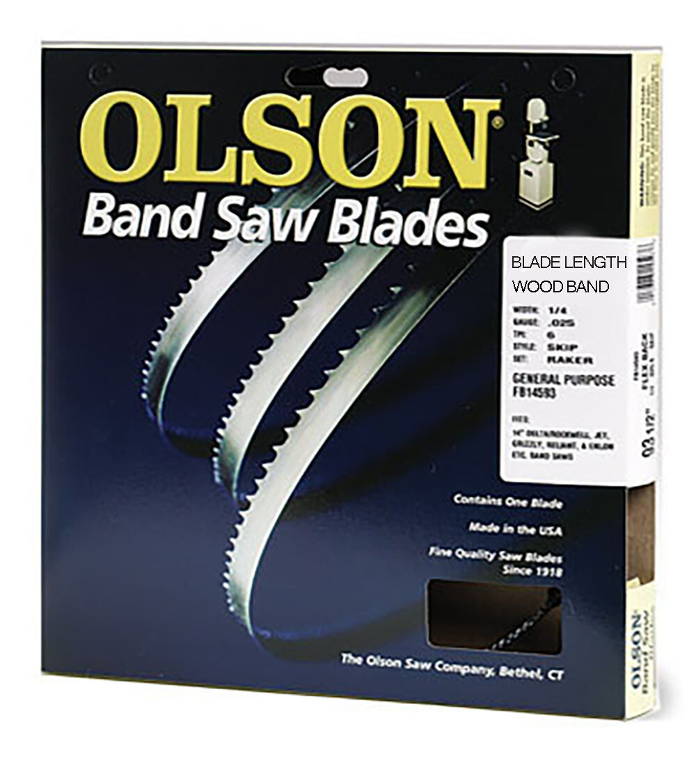 70&Prime; Olson Wood Band Band Saw Blade 1/8&Prime; .018&Prime; 8 HOOK WB50809DB Made in USA