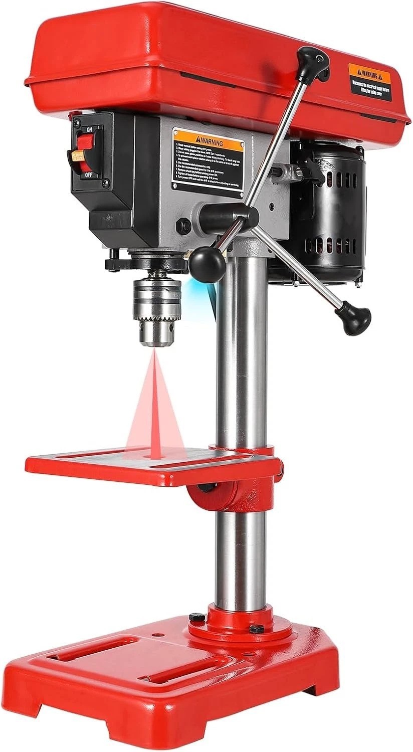 8&Prime; Benchtop Drill Press Laser Ray Class II Max 1mW 5 Adjustable Speeds 0-45°Tilt