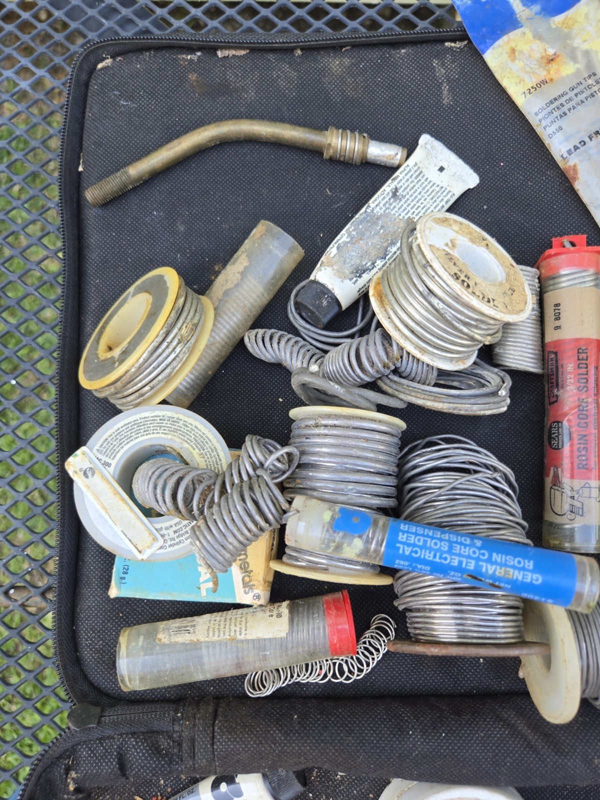 soldering iron vtg silver resin rosin tip solder electronic lead free wire spool