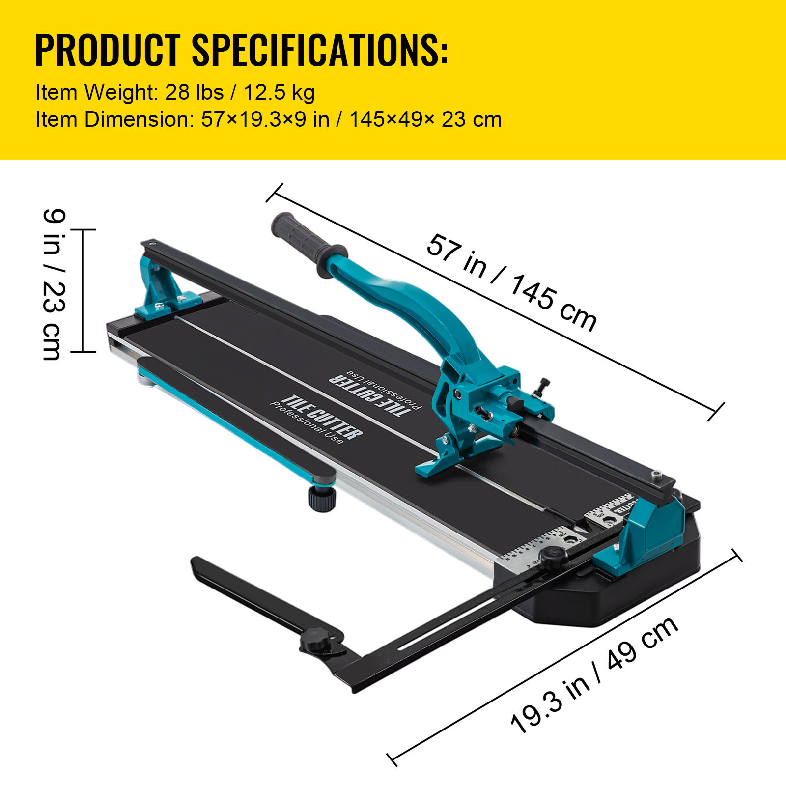 VEVOR 47&Prime; Manual Tile Cutter 1200mm Ceramic Floor Tile Cutter Laser Guide