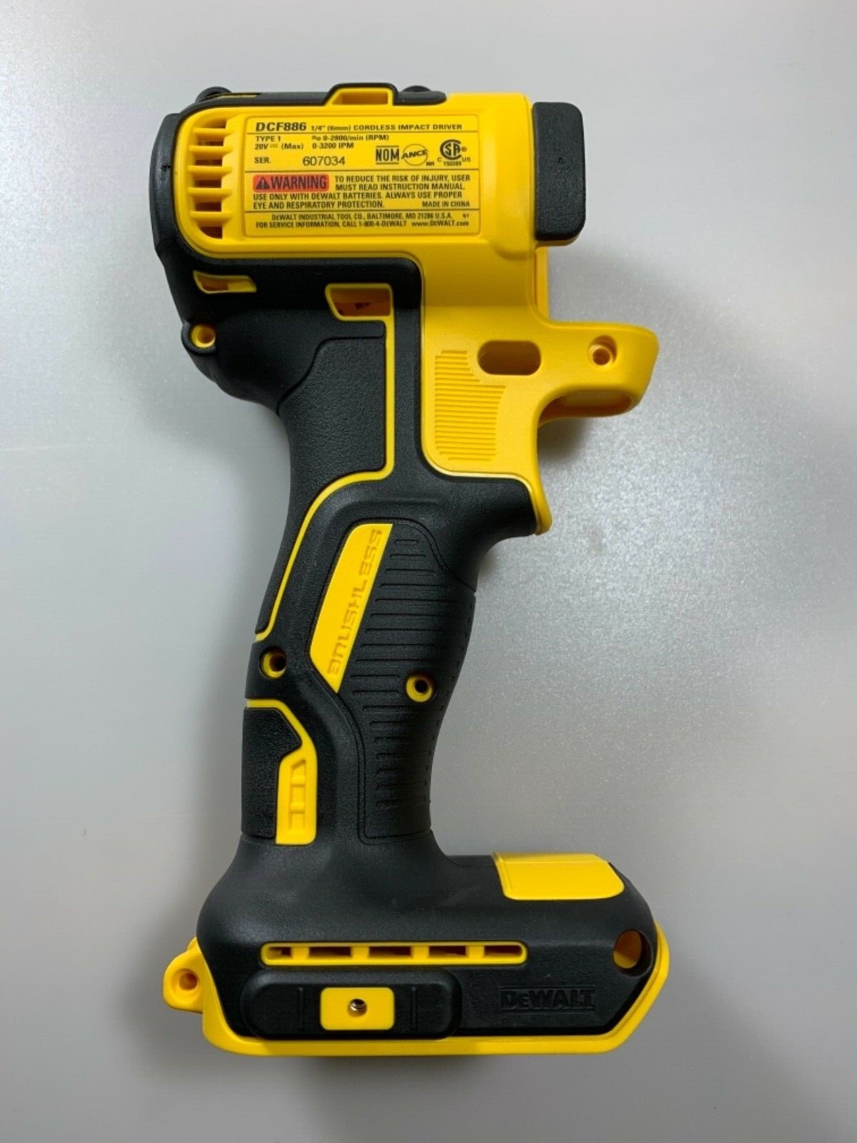 Dewalt DCF886 1/4 Cordless Impact Driver 20v Brushless Housing N162627
