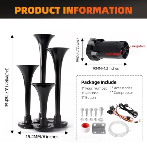 Train horn kit, .ultra loud dB. The Air horn with 4 speakers with button