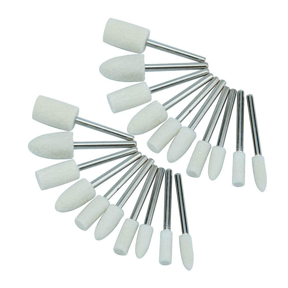 20 Pcs Wool Felt Polishing Wheels Grinding Bits for Dremel Rotary Tool