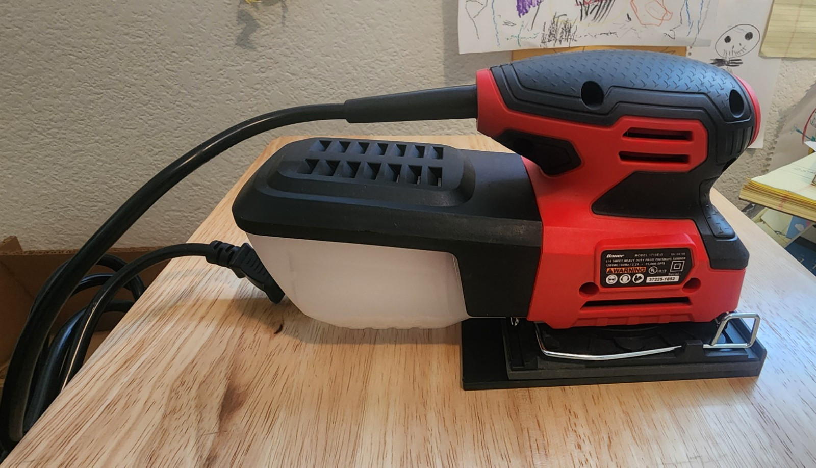 BAUER 2.2 Amp Orbital 1/4 Sheet Sander 1715E-B – Swirl-Free Finish & Powerful