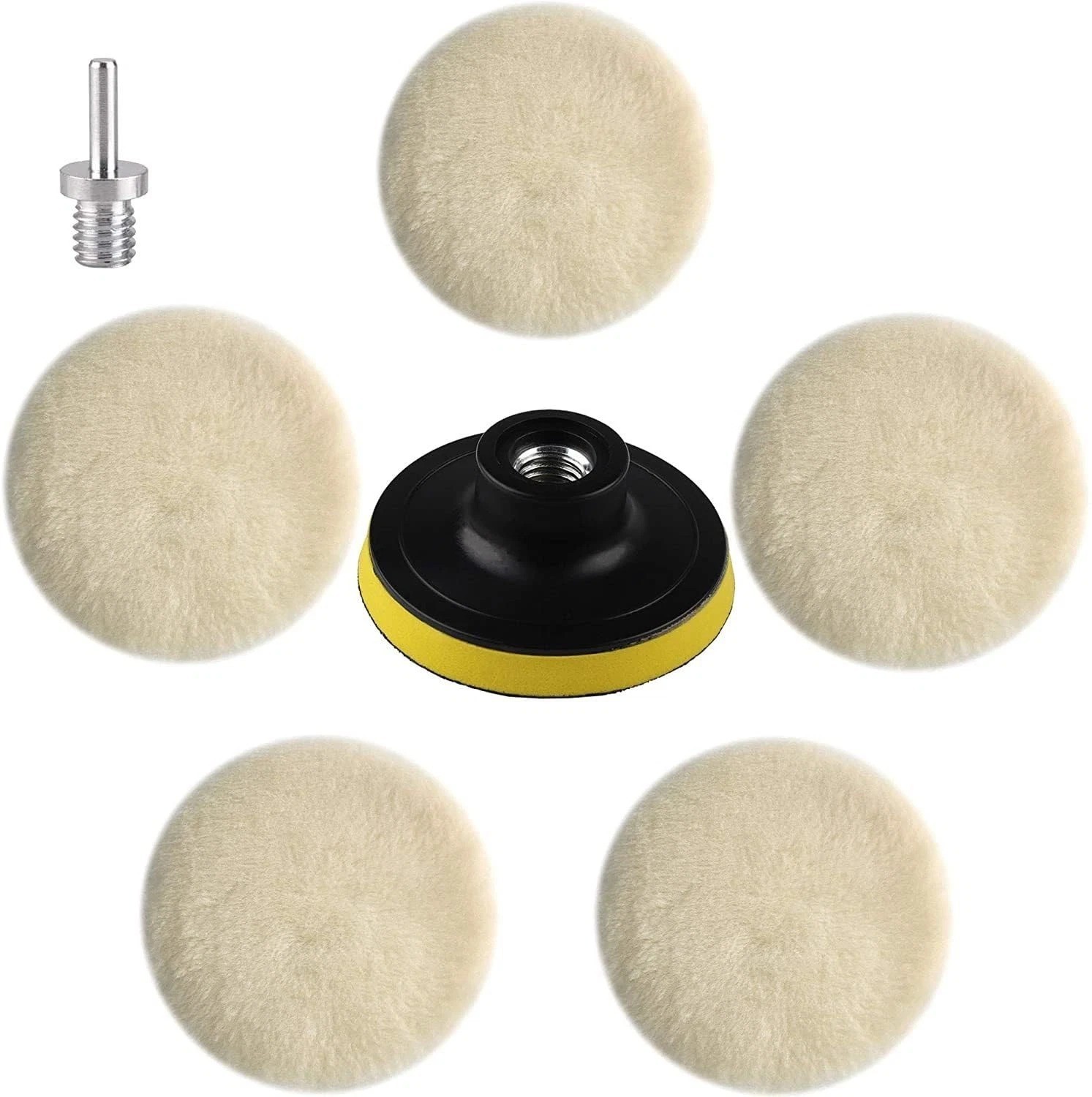 7 Pcs 3 Inch Wool Polisher Buffing Wheel Small Buffing Pads for Drill Buffer