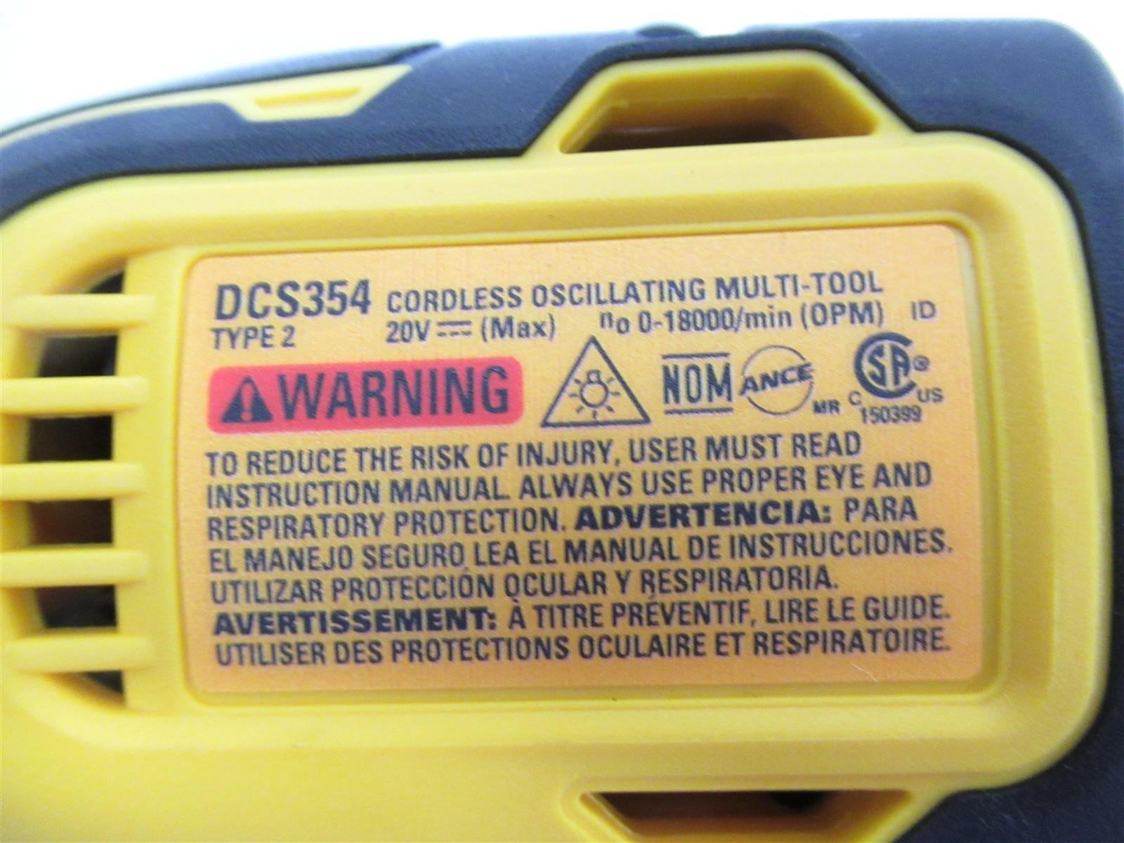 DeWALT 20v DCS354 Oscillating Multi-Tool (Tool Only) GP3127588